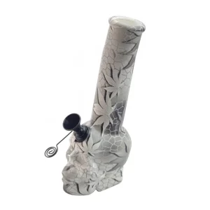 7″ Skull Design Glass Bong W/ Pullout Slide