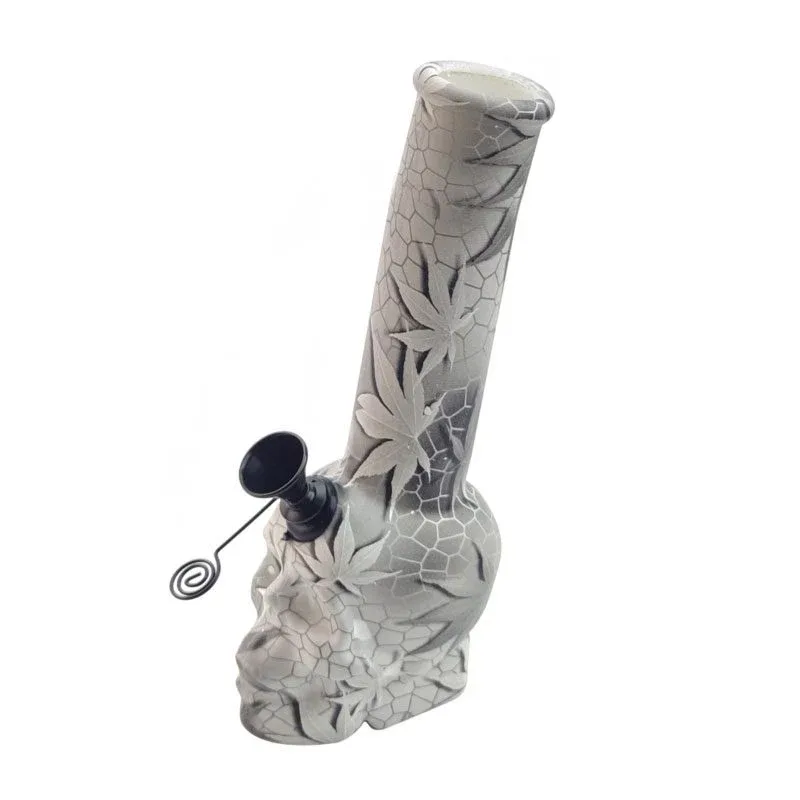 7″ Skull Design Glass Bong W/ Pullout Slide