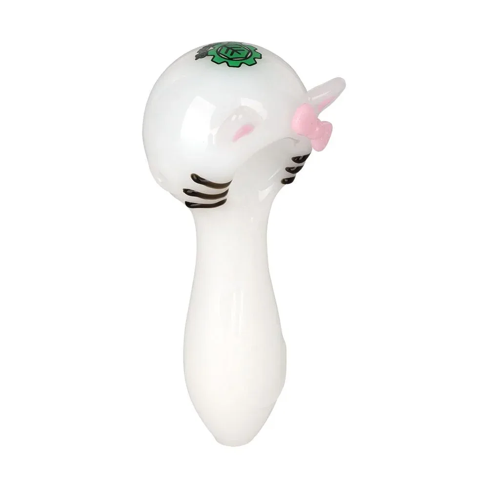 SeshGear Cute Kitty Glass Spoon Pipe - 4" - Image 2