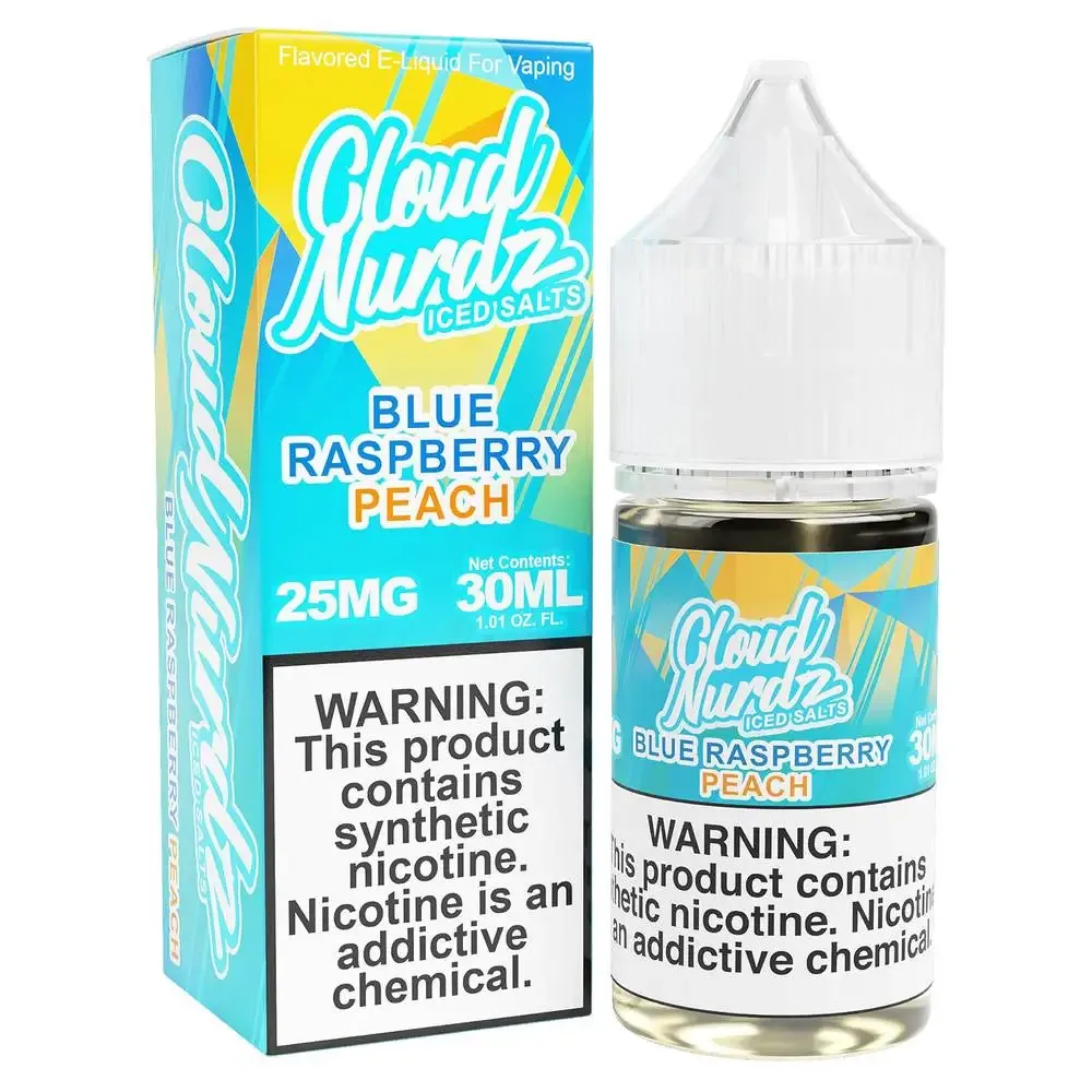 Cloud Nurdz 30mL Peach Blue Razz ICED - Image 2