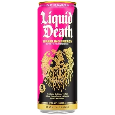 Liquid Death Scary Strawberry Energy Drink 355ml