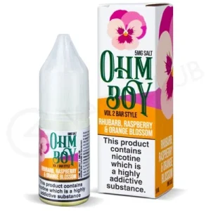 Rhubarb Raspberry & Orange Blossom Nic Salt E-Liquid by Ohm Boy Bar Style