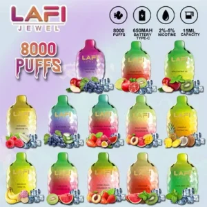 LAFI JEWEL 15ML RECHARGEABLE DISPOSABLE DEVICE (8000 PUFFS)