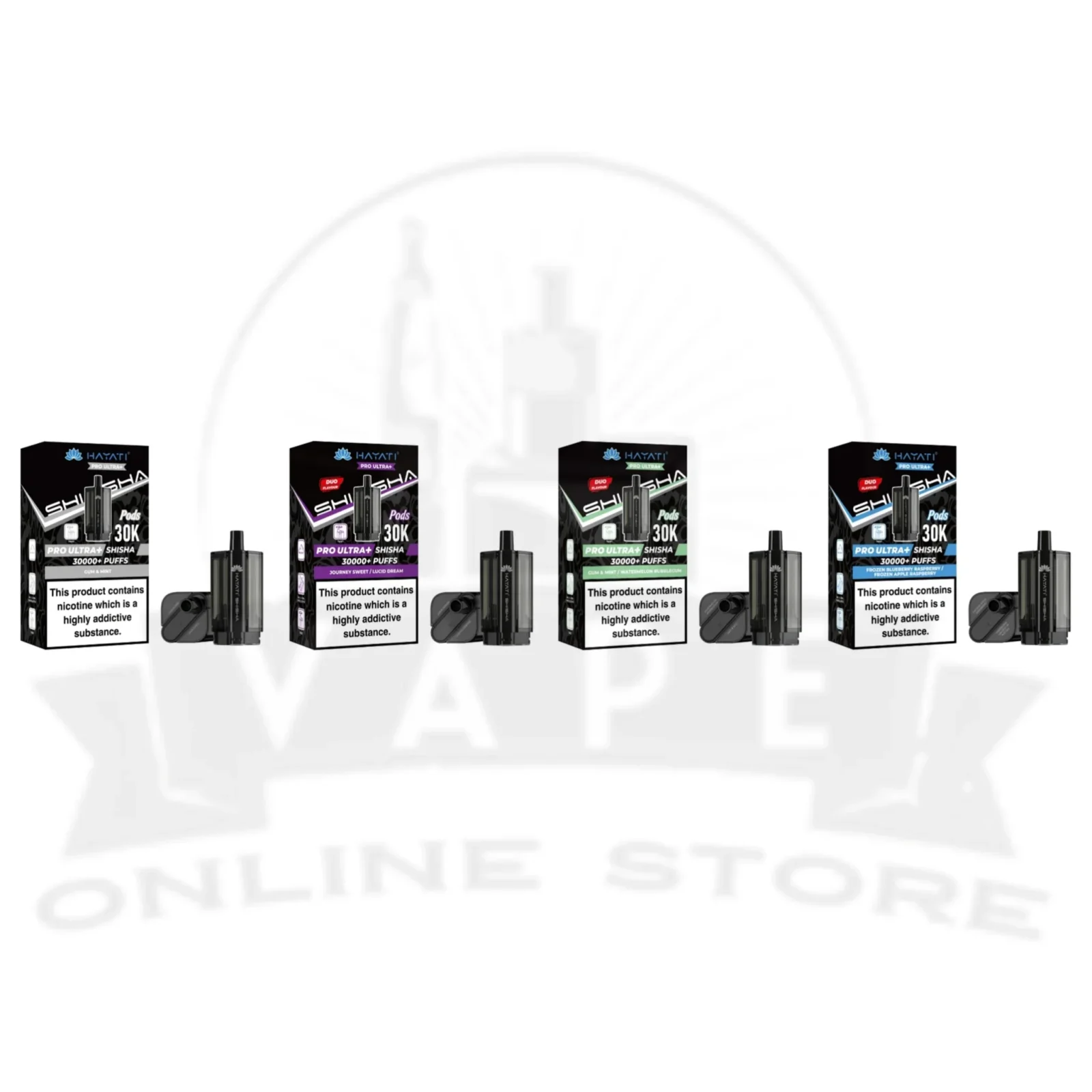 Box Of 10 Hayati Pro Ultra Plus Shisha 30K Pods