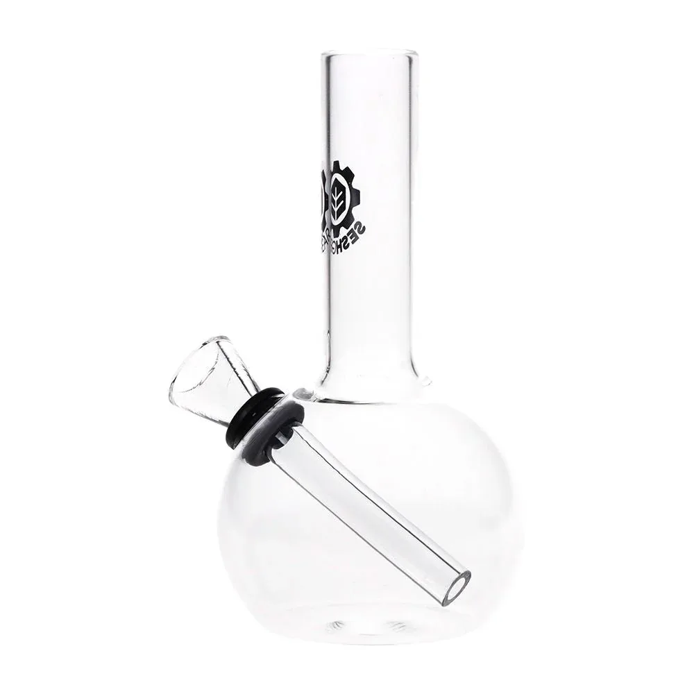 6CT BUNDLE - SeshGear Round Glass Water Pipe - 5" / Clear - Image 2