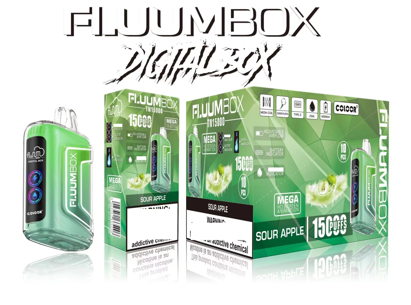 FluuM Digital Box TN 15000 Puffs Rechargeable Disposable Vape Pods E-Cigarette Wholesale