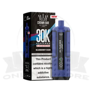 Blueberry Gum Al Fakher Crown Bar 30K Puff Hypermax Vape Kit