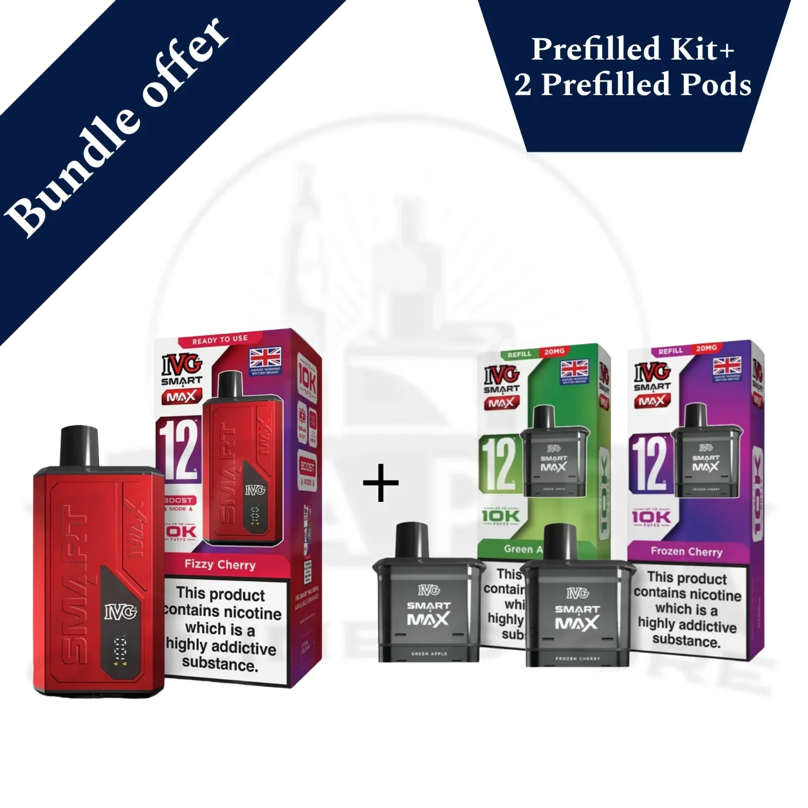 IVG Smart Max 10K Pod Kit + 2 Refill Pods | Bundle Vape Deal