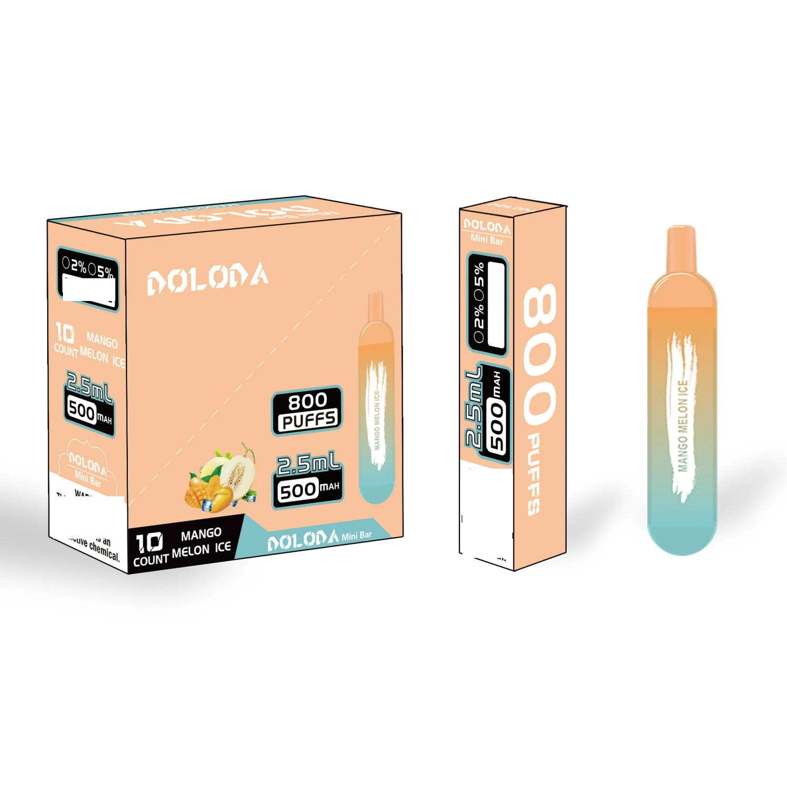 DOLODA Mini Bar 800 Puffs Rechargeable Disposable E-cigarettes Vape Wholesale - Image 2