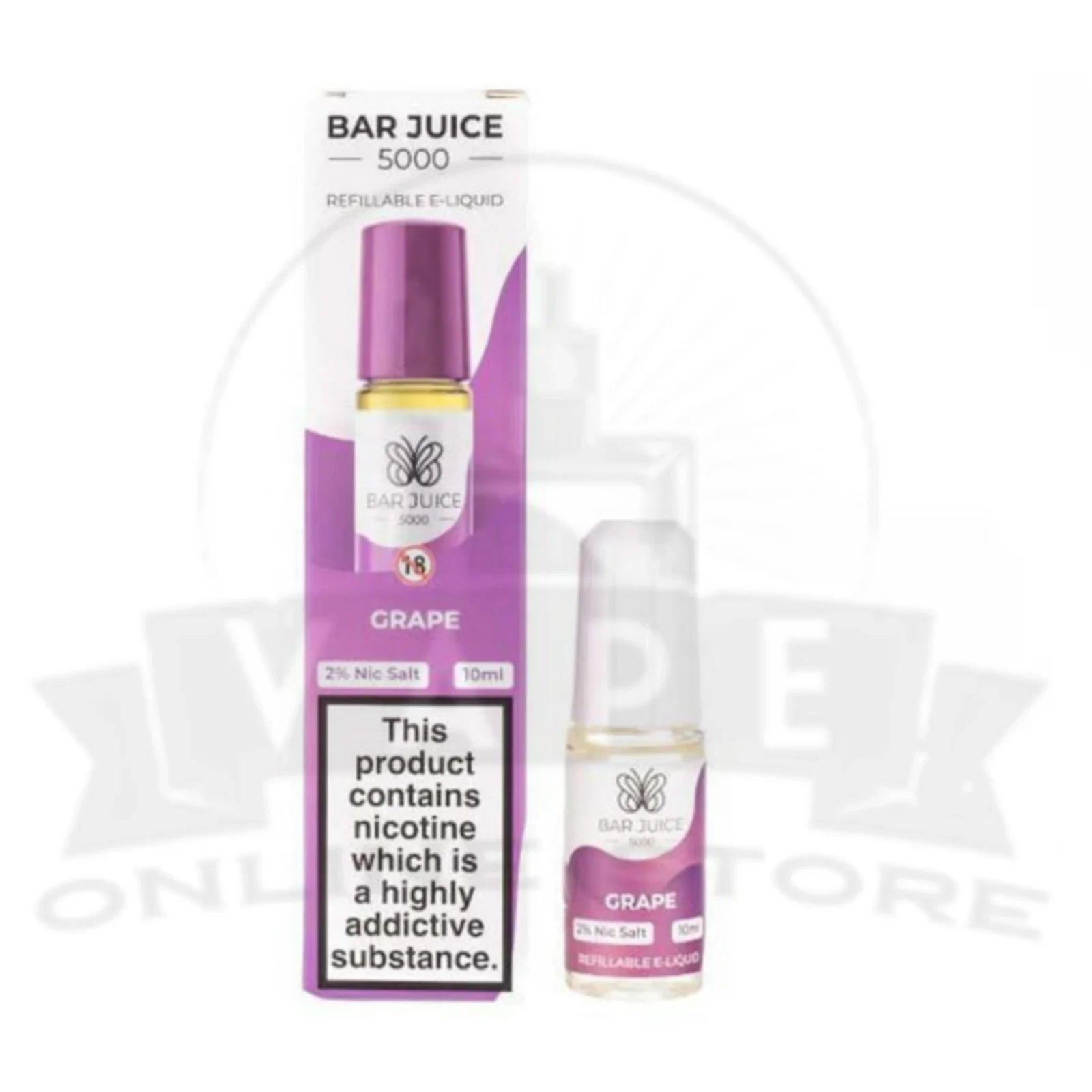 Grape Bar Juice 5000 Nic Salt E-Liquid | 5 for £10