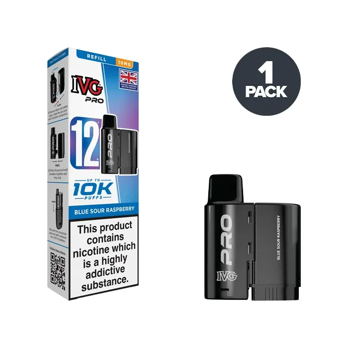 Blue Sour Raspberry IVG Pro 12 Refill Pack - Image 2