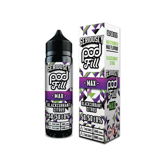 Blackcurrant Citrus Shortfill E-Liquid by Doozy Podfill Max