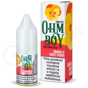Orange & Sweet Peach Nic Salt E-Liquid by Ohm Boy Bar Style