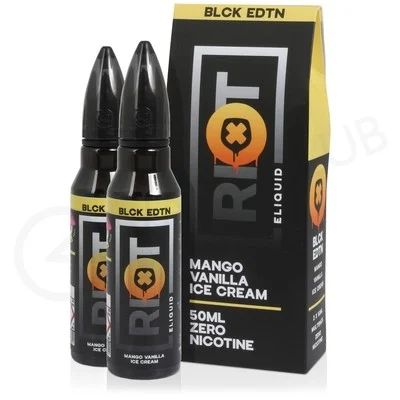 Mango Vanilla Ice Cream Shortfill E-Liquid by Riot Squad Black Edition 100ml