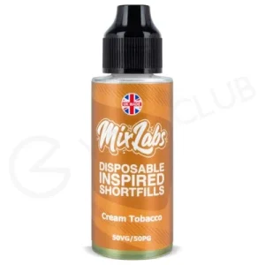 Cream Tobacco Shortfill E-Liquid by Mix Labs 100ml