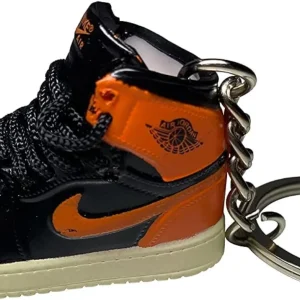 Nike AJ 1Orange Black keychain