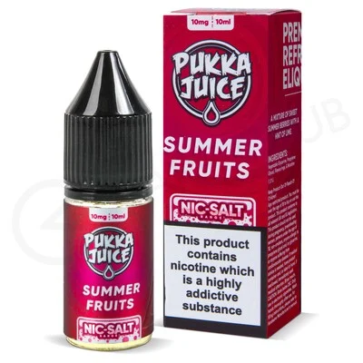 Summer Fruits Nic Salt E-Liquid by Pukka Juice