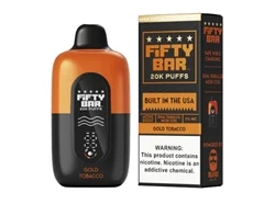 Fifty Bar V2 20K Disposable Gold Tobacco - Free Ship Option!