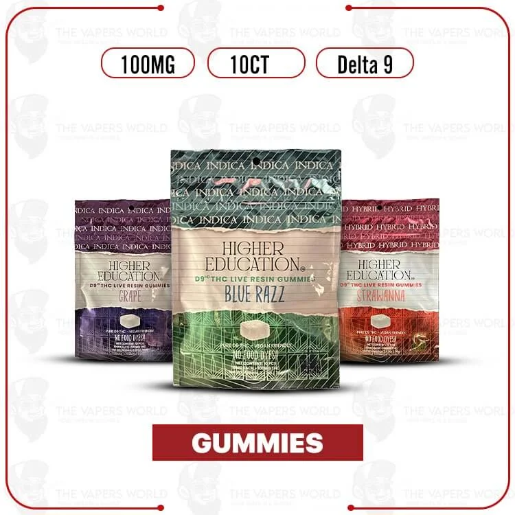 Higher Education D9 Live Resin Gummies 100MG – 10CT