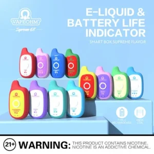VAPEOHM SUPREME 5% NIC 6000 PUFFS RECHARGEABLE DISPOSABLE 12ML