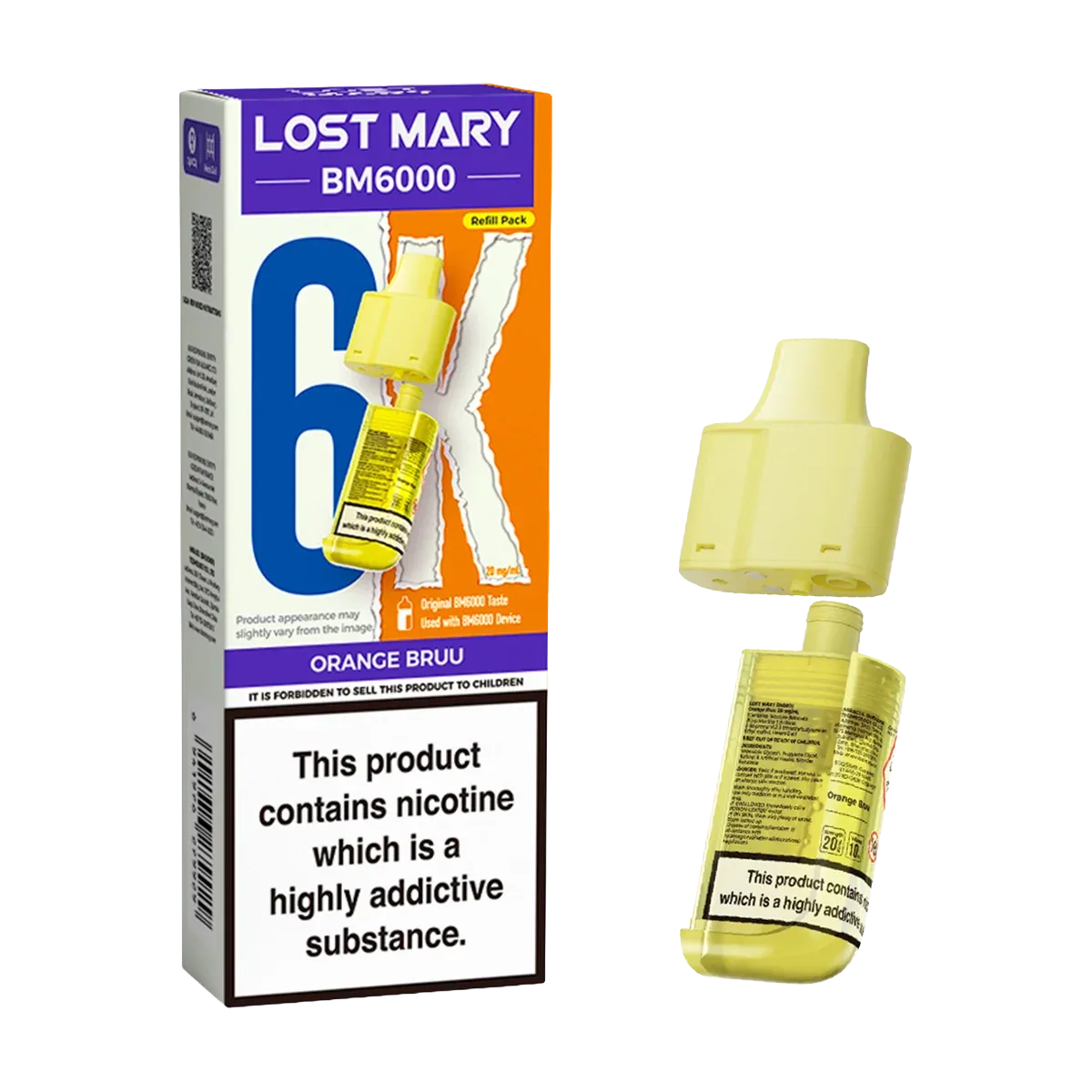 Orange Bruu Lost Mary BM6000 Refill Pack
