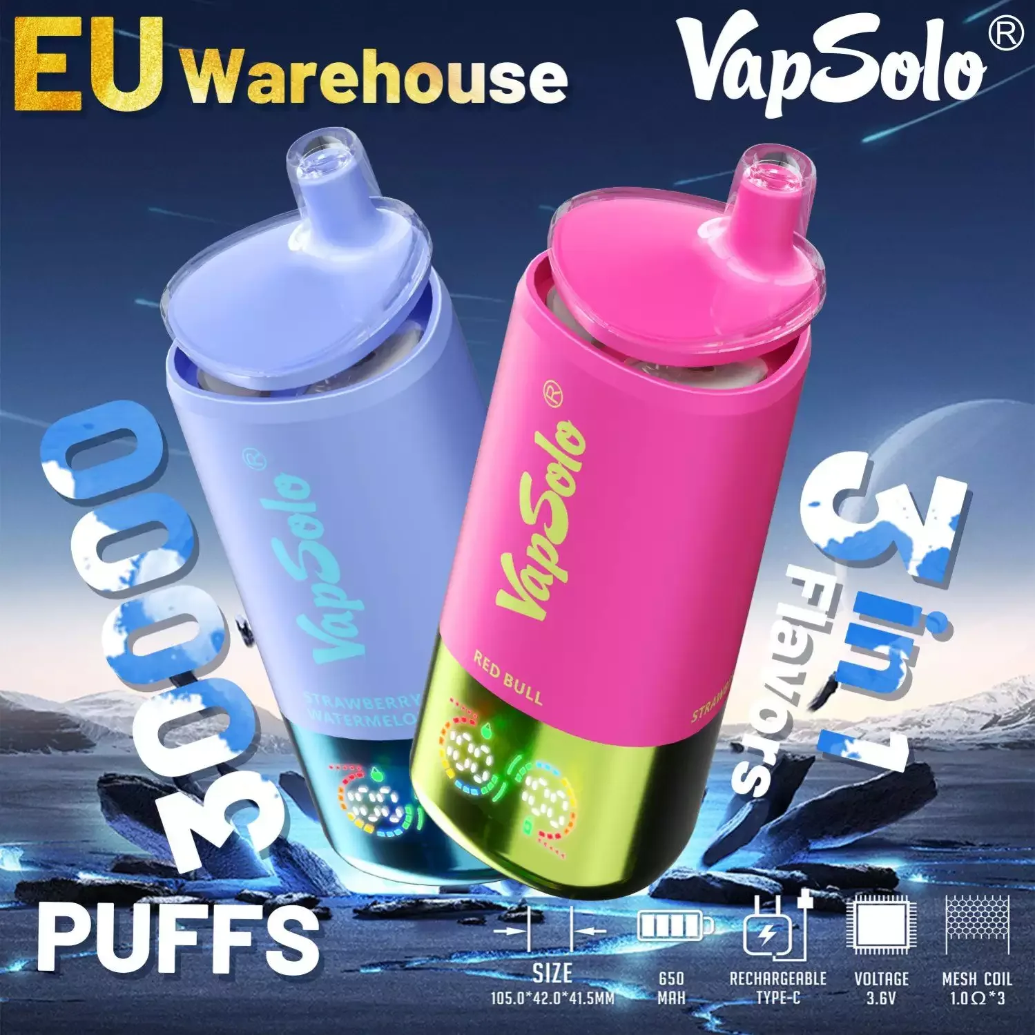 VAPSOLO Triple 30000 Puffs Three Tastes Disposable Vapes