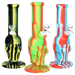 Sinfully Smiling Skull 11" Silicone Water Bong