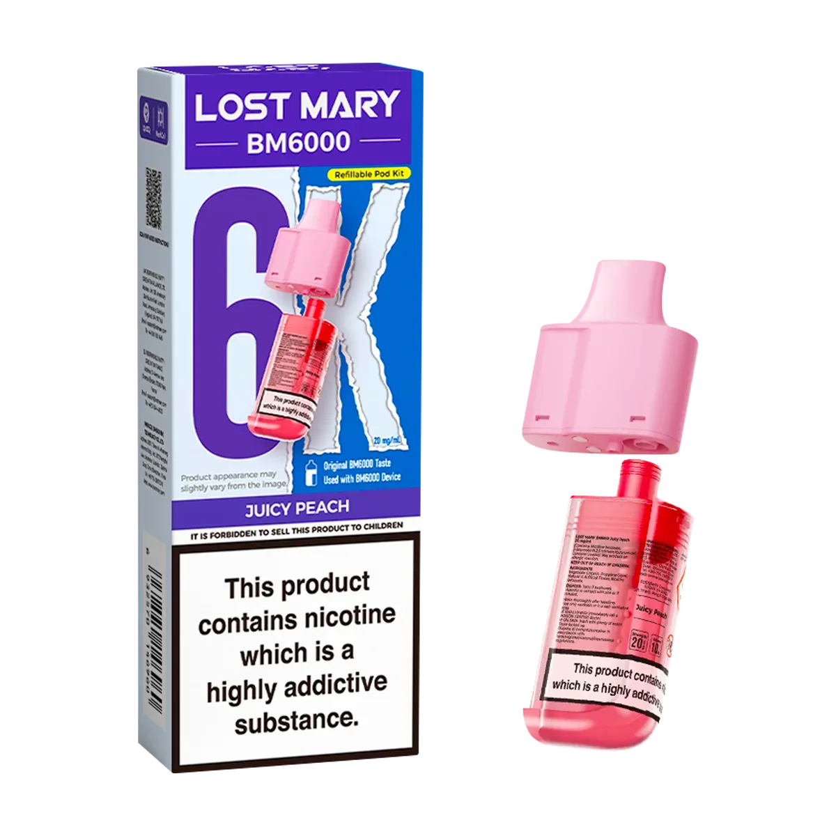 Juicy Peach Lost Mary BM6000 Refill Pack