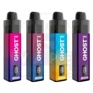 Box Of 5 Vapes Bars Ghost Pro 8000 Puffs Prefilled Pod Kit