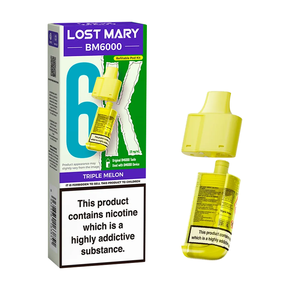 Triple Melon Lost Mary BM6000 Refill Pack