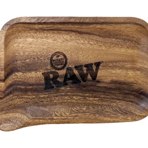 Raw Wooden Rolling Tray With Pour Spout