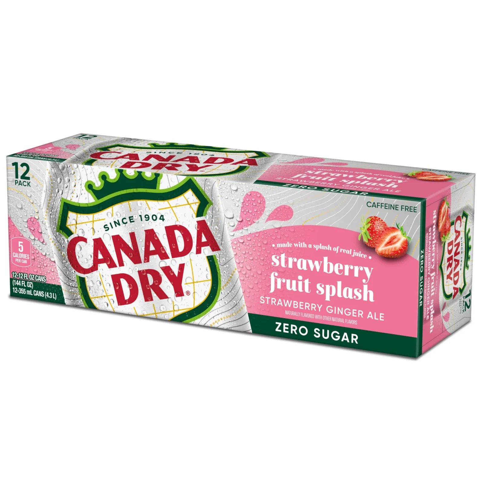 Canada Dry Strawberry Fruit Splash Zero Sugar 355ml