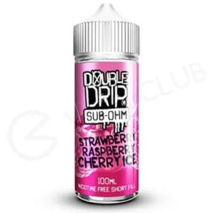 Strawberry Raspberry Cherry Ice Shortfill E-Liquid by Double Drip 100ml