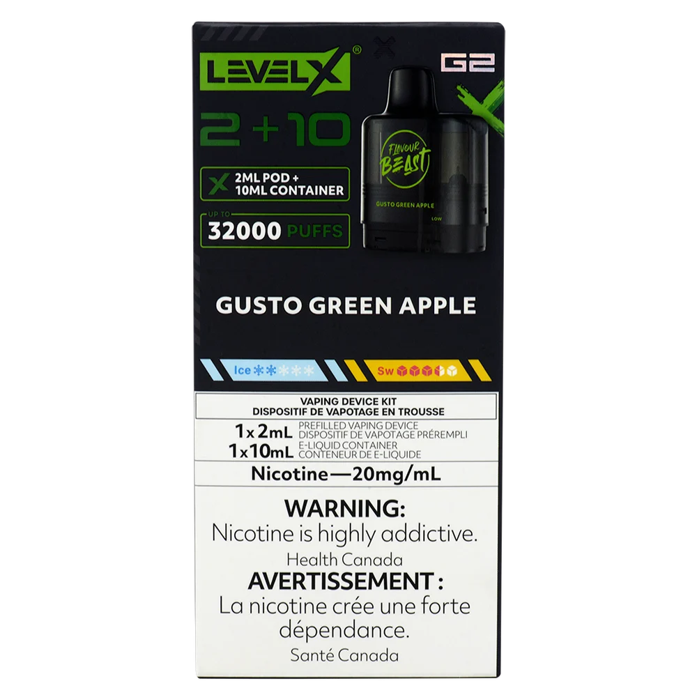 Level X G2 Pod Gusto Green Apple 2ml 20mg