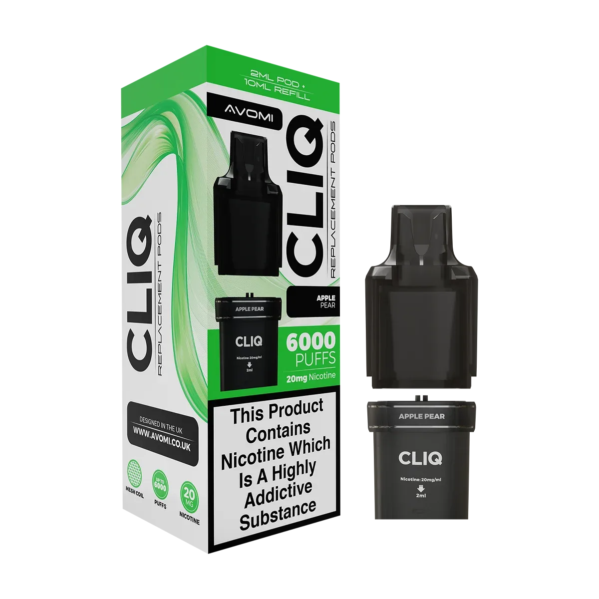 Apple Pear Avomi Cliq 6000 Refill Pack