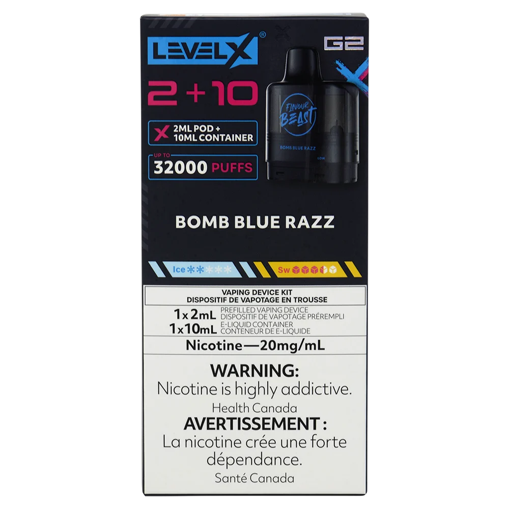 Level X G2 Pod Bomb Blue Razz 2ml 20mg
