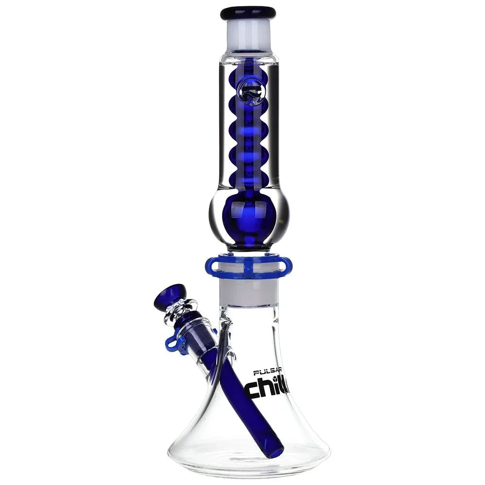 Pulsar Chillr Glycerin Beaker Glass Water Pipe - 13" / 14mm F / Blue - Image 2