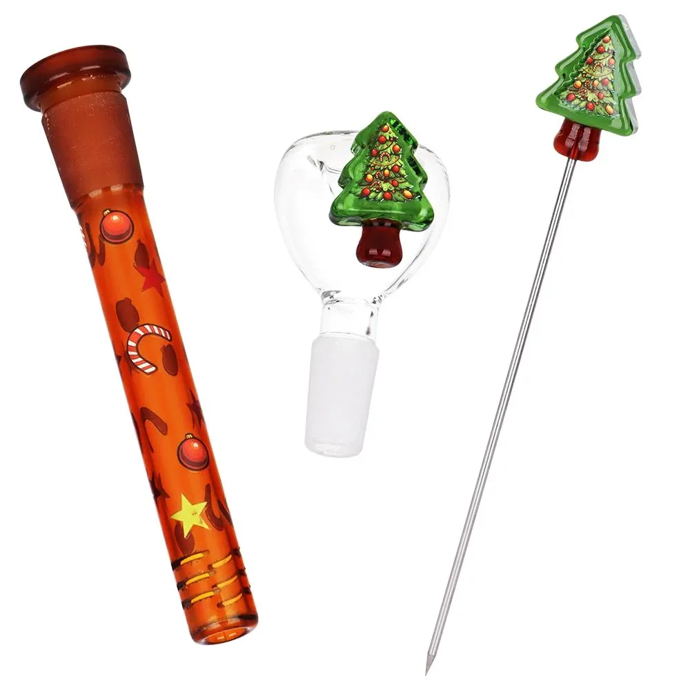 Pulsar Christmas Tree Herb Pipe Duo - 10" / 14mm F - Image 2