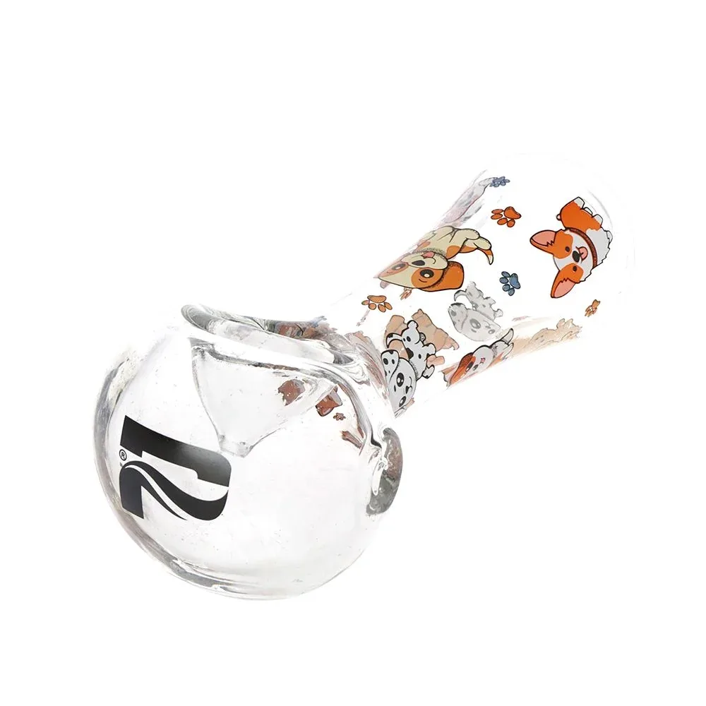 Pulsar Cute Doggies Glass Spoon Pipe - 4.5" 3ct - Image 2
