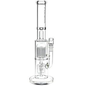 Pulsar Double Chamber Rocket Perc Chugger Glass Water Pipe - 15.25" / 14mm F
