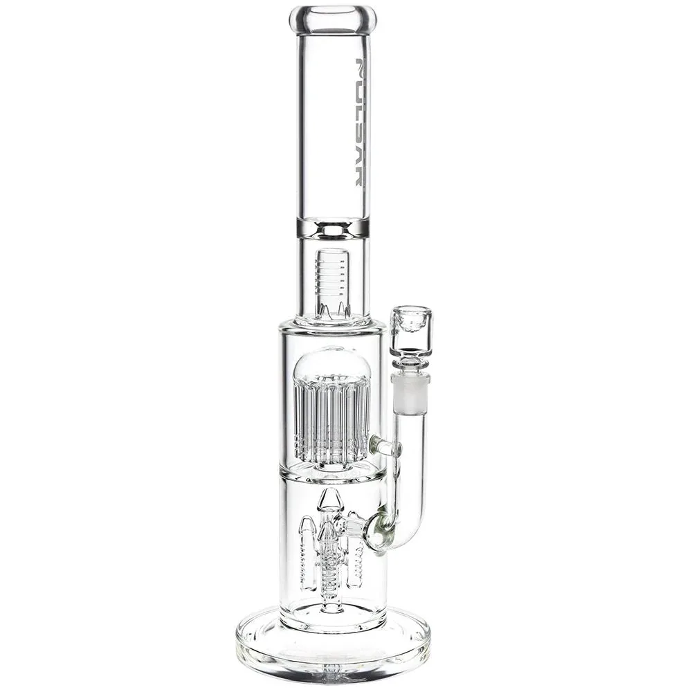 Pulsar Double Chamber Rocket Perc Chugger Glass Water Pipe - 15.25" / 14mm F