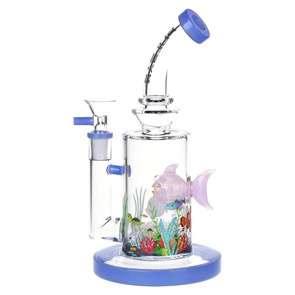 Pulsar Fish Out of Water Glass Water Pipe - 9" / 14mm F - Image 2