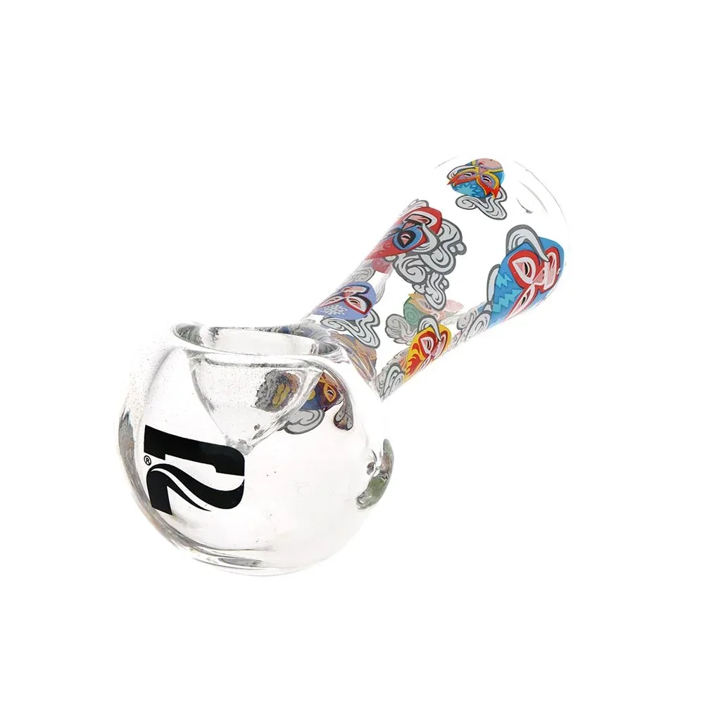Pulsar Luchadors Glass Spoon Pipe - 4.5" 3CT - Image 2