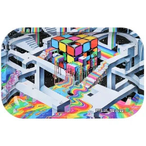 Pulsar Metal Rolling Tray - Cubic Reality / 11"x7"