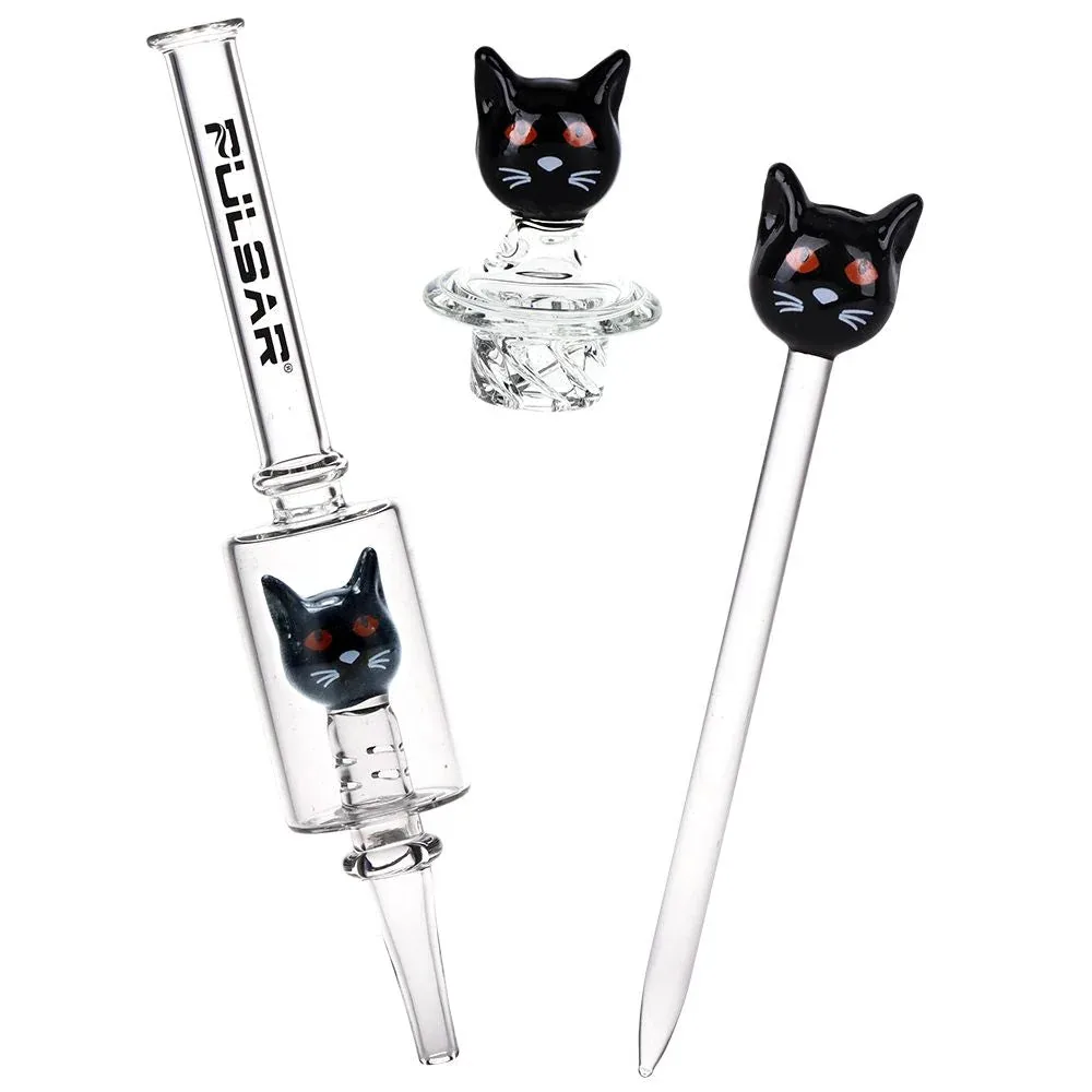 Pulsar Superstitious Kitty Glass Dab Rig Set - 8" / 14mm F - Image 2