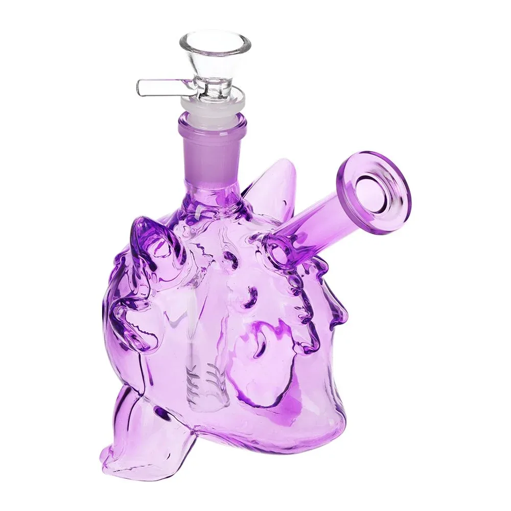 Purple Pocket Monster Glass Water Pipe - 5.75" / 14mm F / "Ghost Type" - Image 2