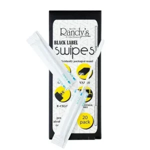 Randy's Black Label Swipes Pre-Soaked Alcohol Cleaning Cotton Swabs 20pk