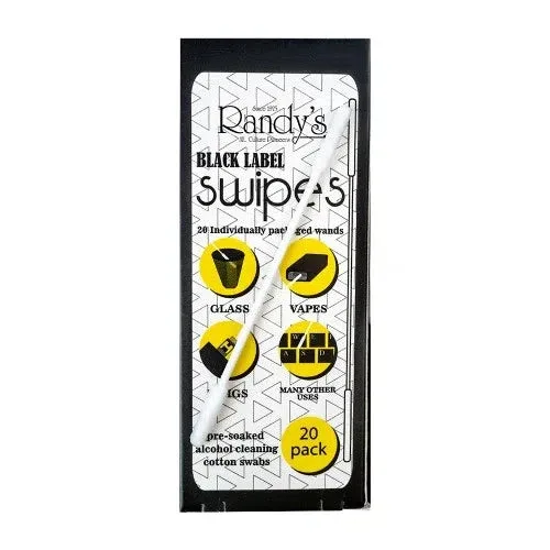 Randy's Black Label Swipes Pre-Soaked Alcohol Cleaning Cotton Swabs 20pk - Image 2