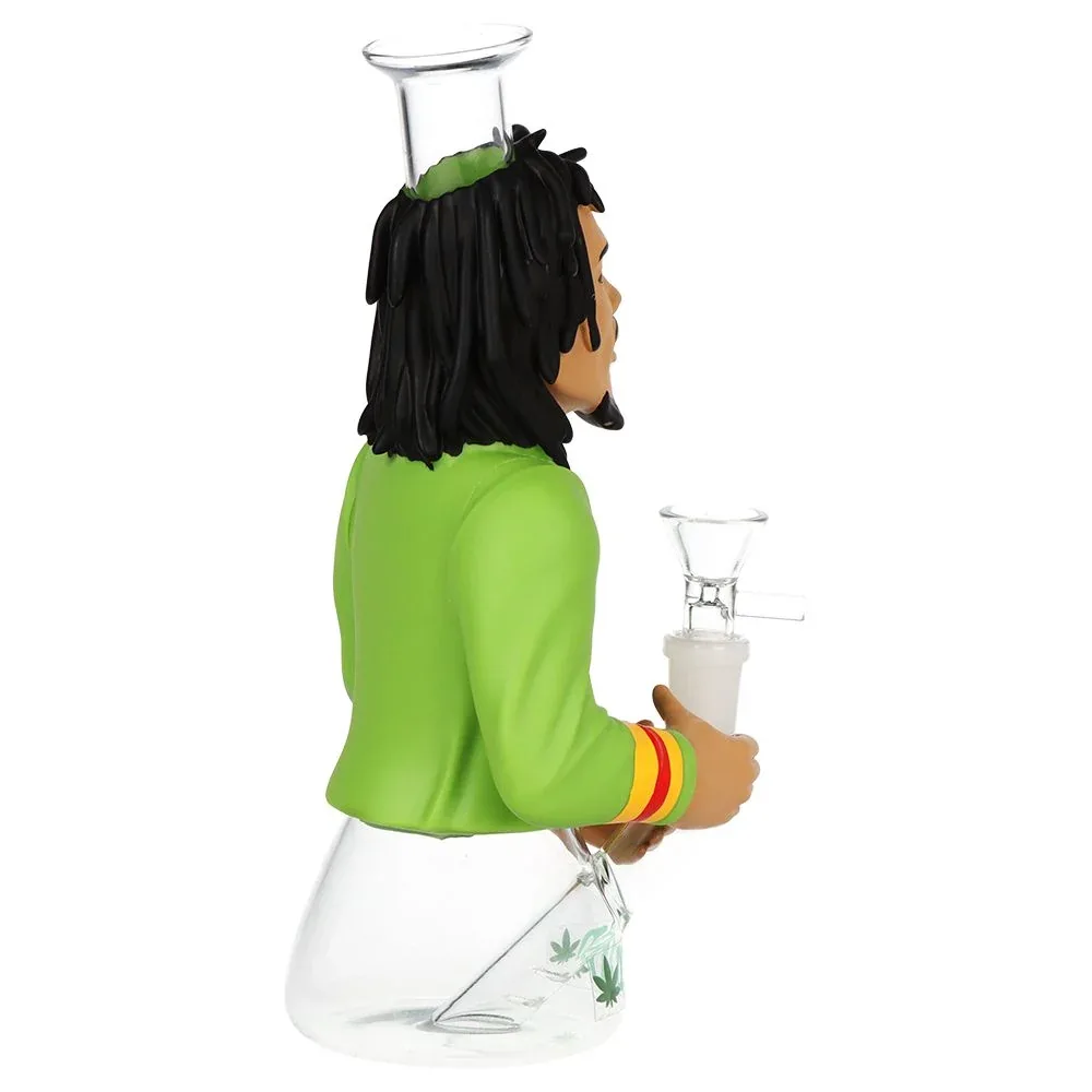 Reggae Legend Glass & Vinyl Water Pipe - 9" / 14mm F - Image 2