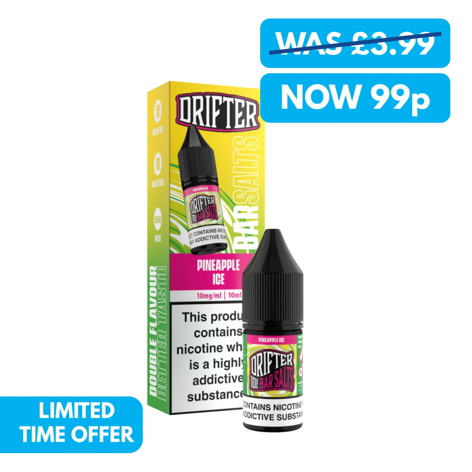 SALE! 10mg Drifter Bar Salts 10ml Nic Salts